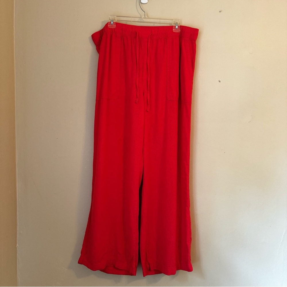 Coral Wide Leg GAP Linen Pants